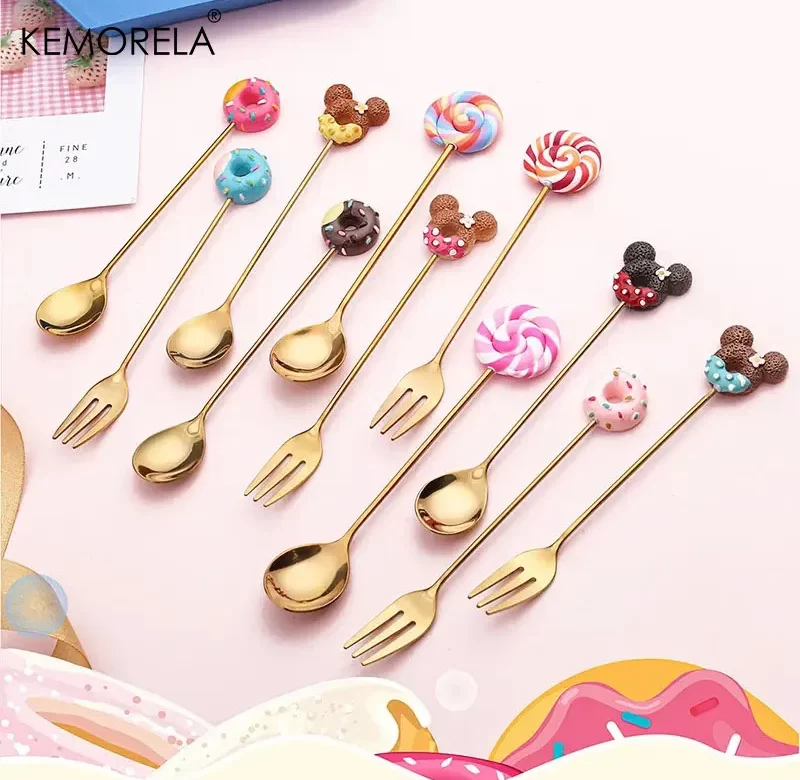 4 ks Nerezový dětský příbor s roztomilým motivem | dětský příbor, dezertní příbor