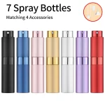 Plnitelný mini rozprašovač parfému 8 ml | cestovní doplněk, kosmetické příslušenství 7+4 ks