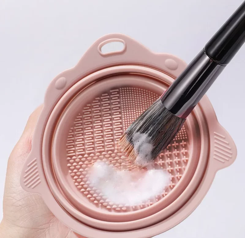 Multifunkční silikonová miska na čištění štětců s držákem | čistič štětců, silikonová miska