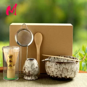 6dílný set na přípravu matcha čaje s bambusovou metličkou | japonská čajová souprava, čajové náčiní