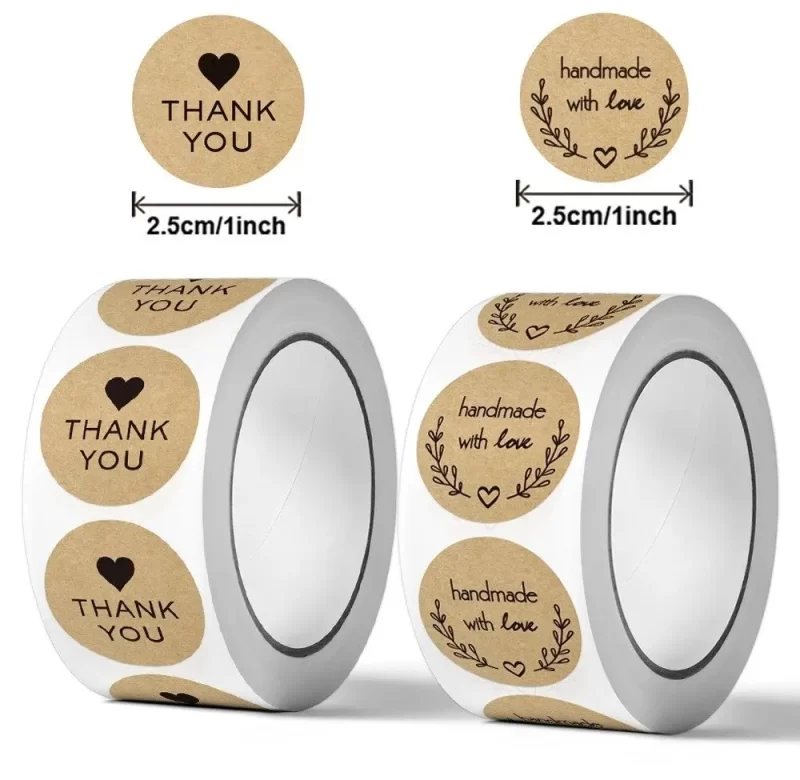 Kulatá anglická samolepka na dárky | ozdobná etiketa