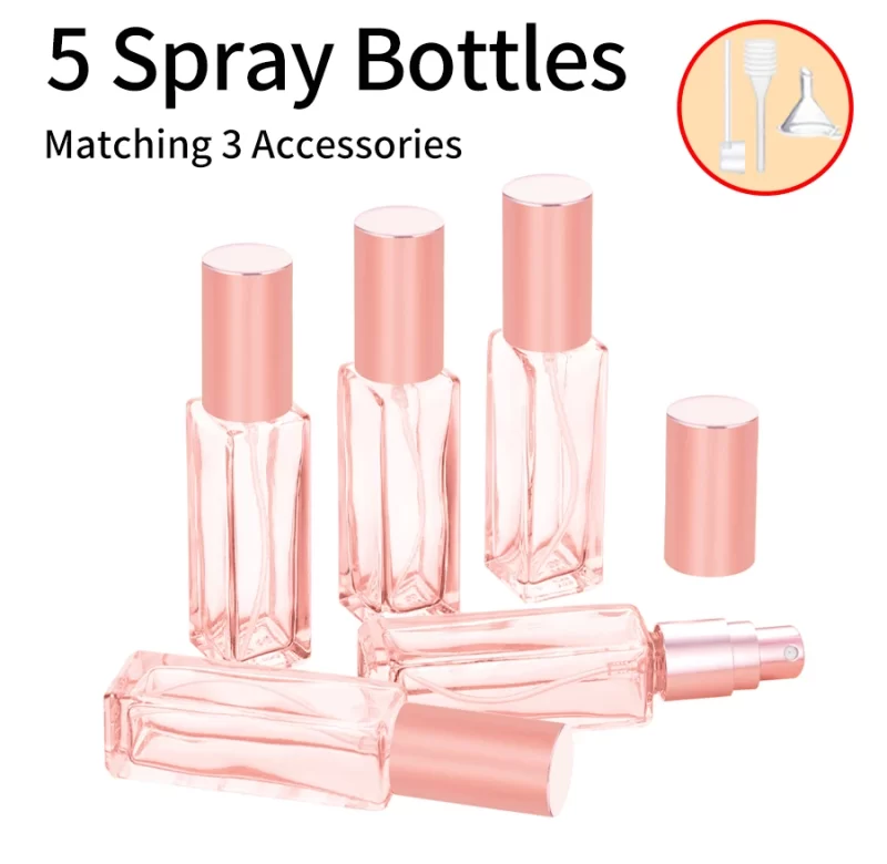 Plnitelný mini flakon na parfém s rozprašovačem 10 ml | parfémová lahvička 5+3 ks