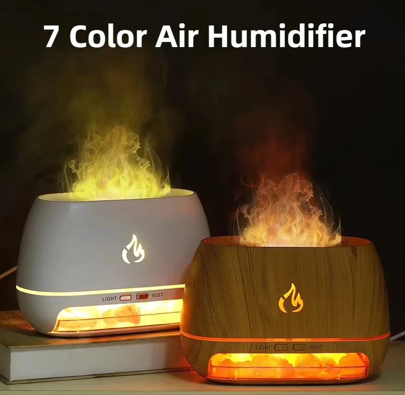 Himalájská solná aroma lampa s barevným světlem | aroma difuzér, noční světlo
