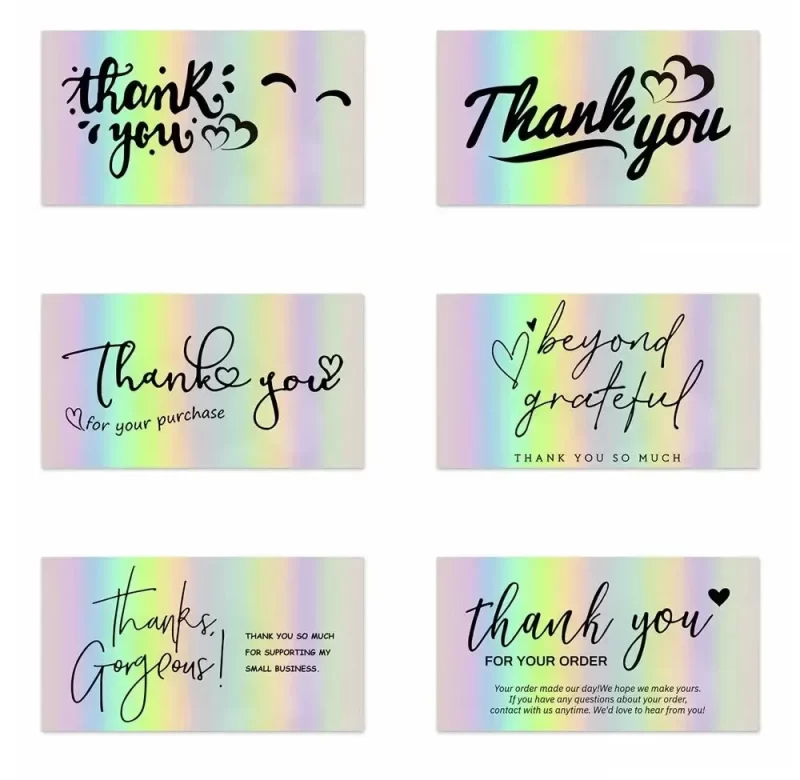 Anglické děkovací kartičky pro zákazníky | kartičky poděkování 50 ks