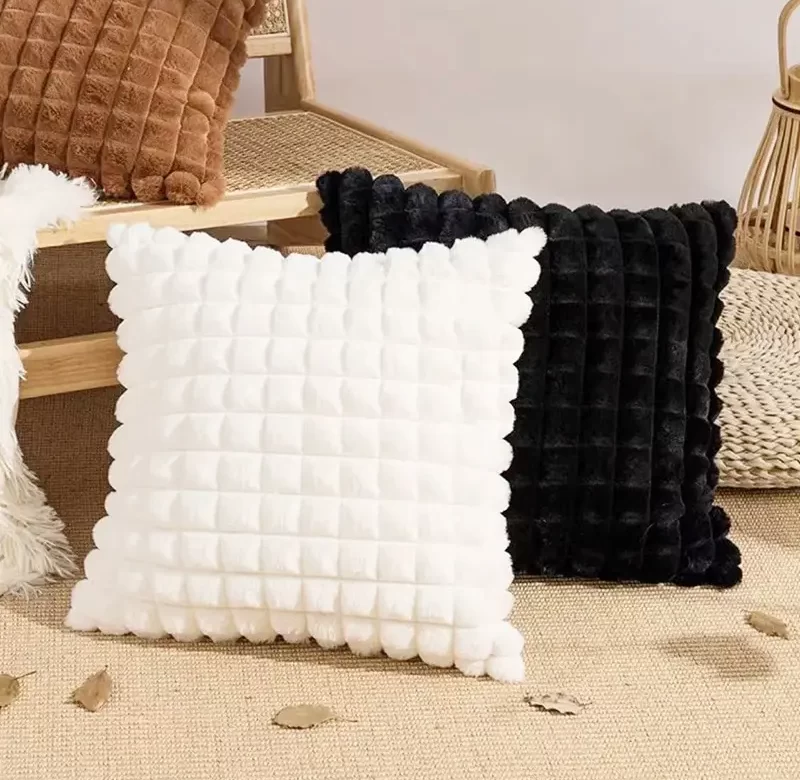 Dekorativní plyšový povlak na polštář 40×40 cm | designový polštář, plyšový polštář