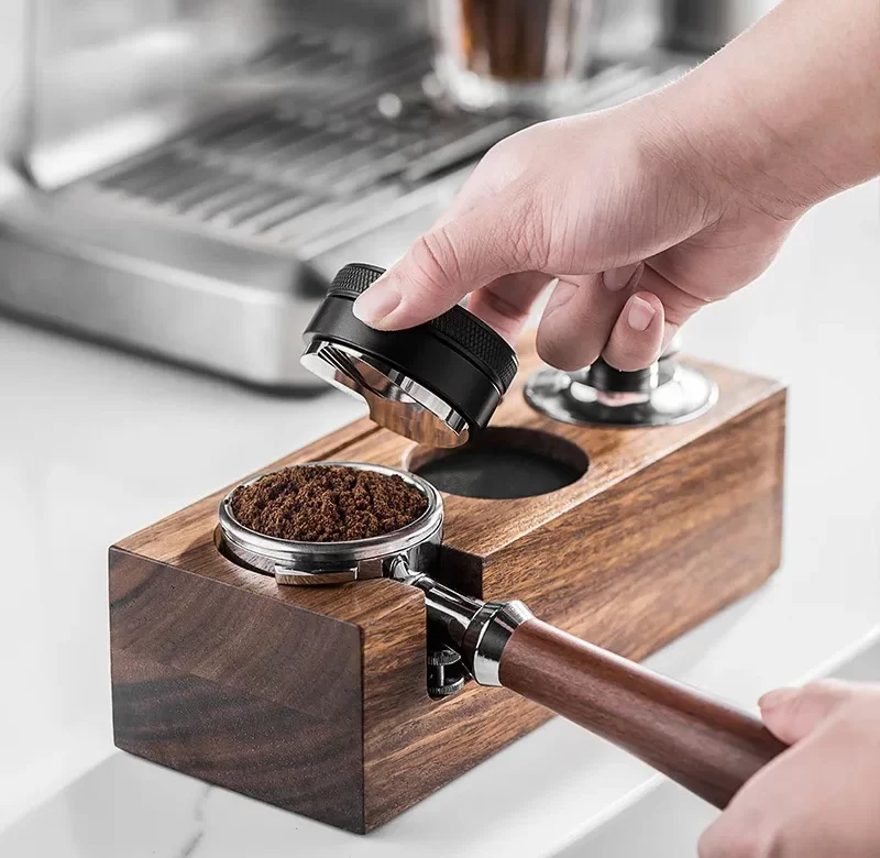 Dřevěný stojan pro baristy na tamper espresso | dřevěný stojan, baristické nářadí