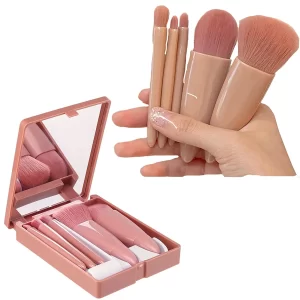 Mini sada štětců s zrcátkem na make up | sada štětců, kosmetické štětce