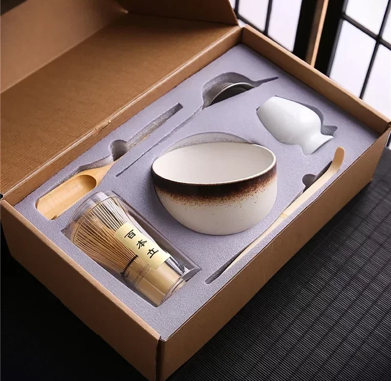 Japonská sada pro šlehání matchy s bambusovou metličkou a sítkem | matcha set, čajový set