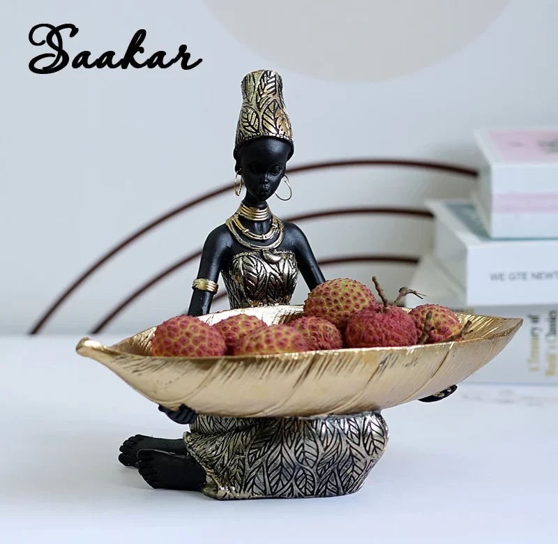 Saakar africká dekorativní figurka dóza na bonbóny | soška, interiérová dekorace