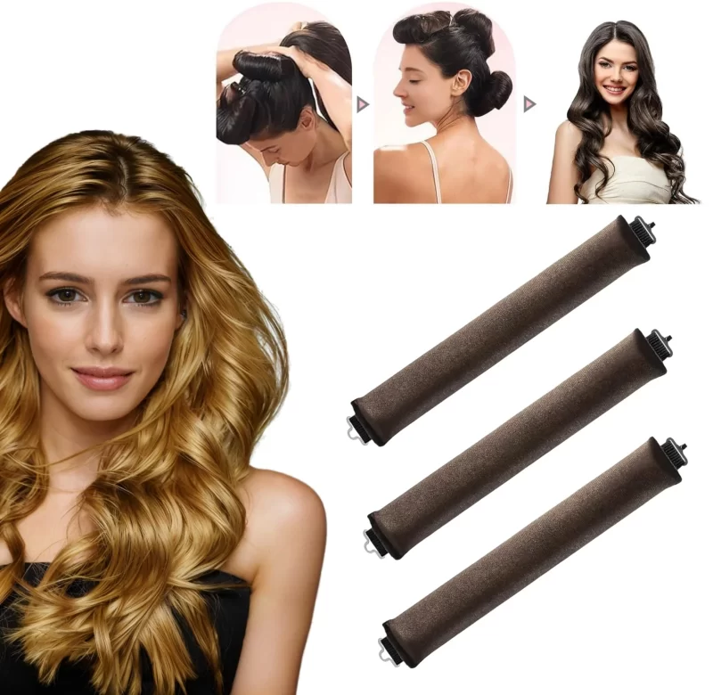 Měkké natáčky na kudrnaté vlasy bez tepla | kadeřnické pomůcky 3 ks