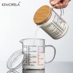 Skleněná odměrka s rukojetí do kuchyně z borosilikátového skla | skleněná odměrka, kuchyňská odměrka