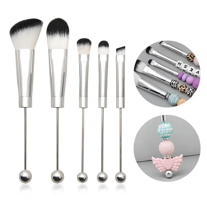 Štětce s korálky pro make-up DIY | štětce na make-up, sada štětců