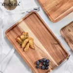 Elegantní bambusový čajový podnos z akácie | servírovací tác, dekorativní podnos