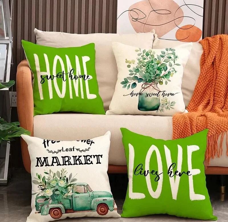 Jarní květinový povlak na polštář | jarní dekorace, květinová dekorace