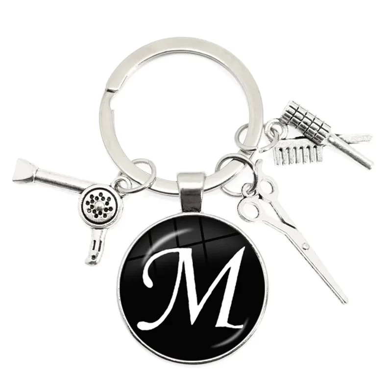 Stylová klíčenka pro kadeřnice | přívěsek na klíče, kadeřnický šperk