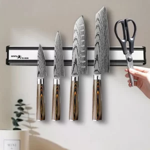 Magnetický držák nožů na zeď hliníkový úsporný | kuchyňské doplňky, magnetický stojan