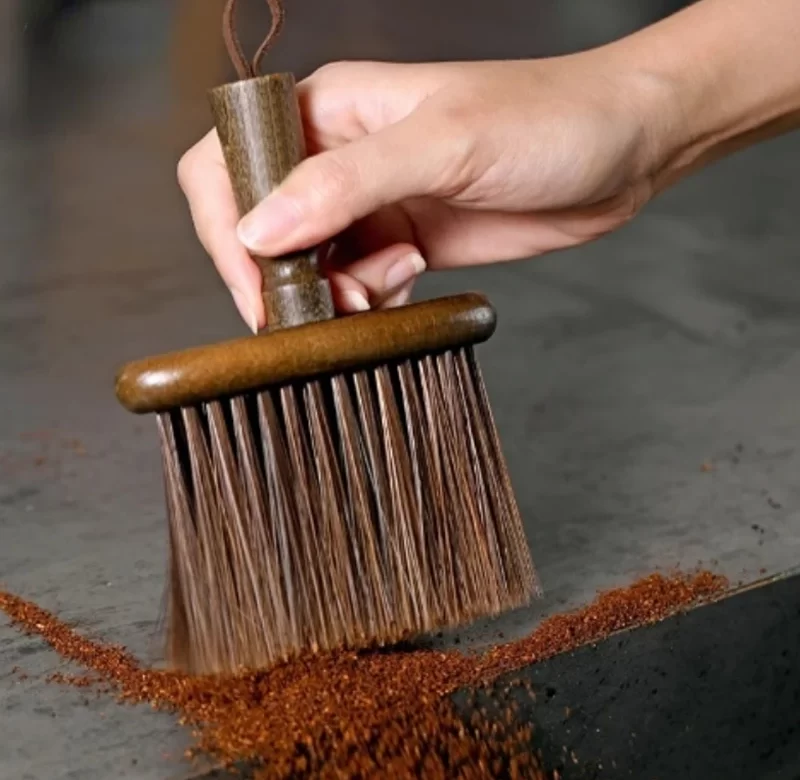 Čistící štětec na kávu/ kávovar dřevěný | baristické náčiní, kuchyňský štětec