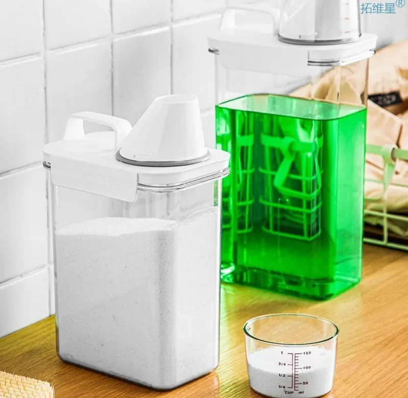 Praktický dávkovač na prací gel a prášek | úložný box, dávkovač