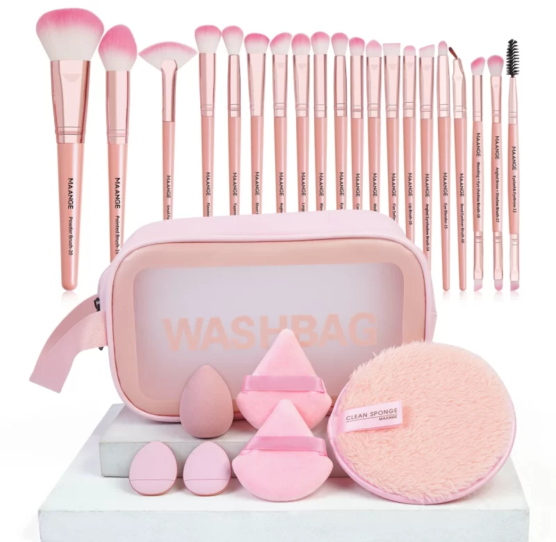 27 ks makeup sada-štětce, houbičky, taška | kosmetická sada, štětce na makeup