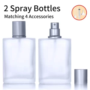 2 kusy skleněný rozprašovač parfému 50 ml | plnitelný flakon, cestovní lahvička 2+4 ks