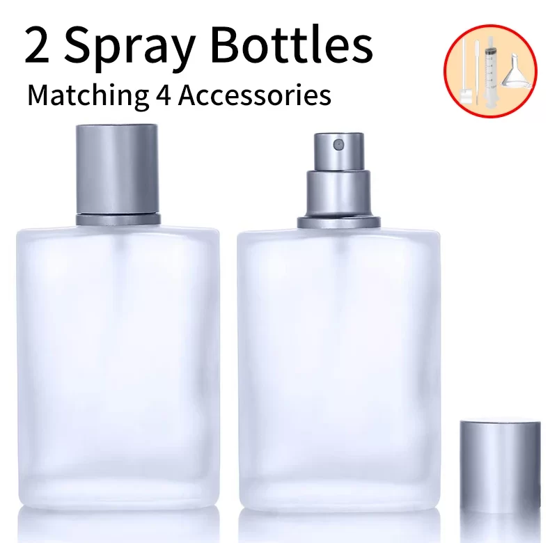 2 kusy skleněný rozprašovač parfému 50 ml | plnitelný flakon, cestovní lahvička 2+4 ks