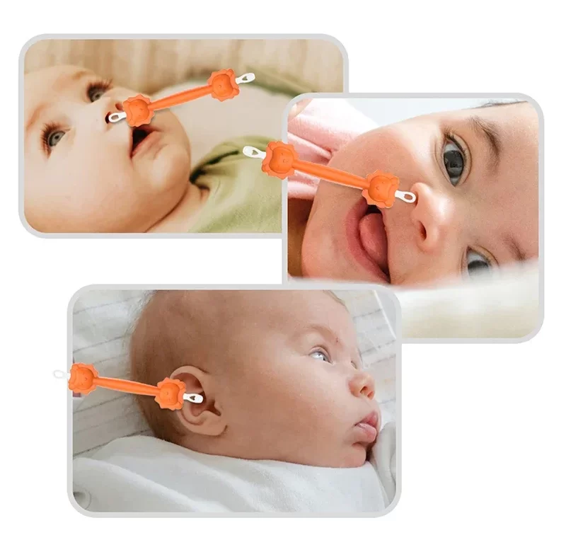 Dětská silikonová lžička s čističem uší a nosu | čistič nosu, čistič uší