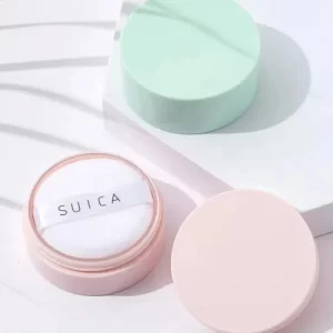 Přenosný kosmetický box s pufem na makeup | cestovní obal