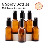 6 kusů skleněné lahvičky s jemným rozprašovačem a doplňky | cestovní sada 6+4 ks