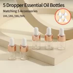 Mini skleněné lahvičky s kapátkem a uzávěrem | malé flakonky 5+5 ks