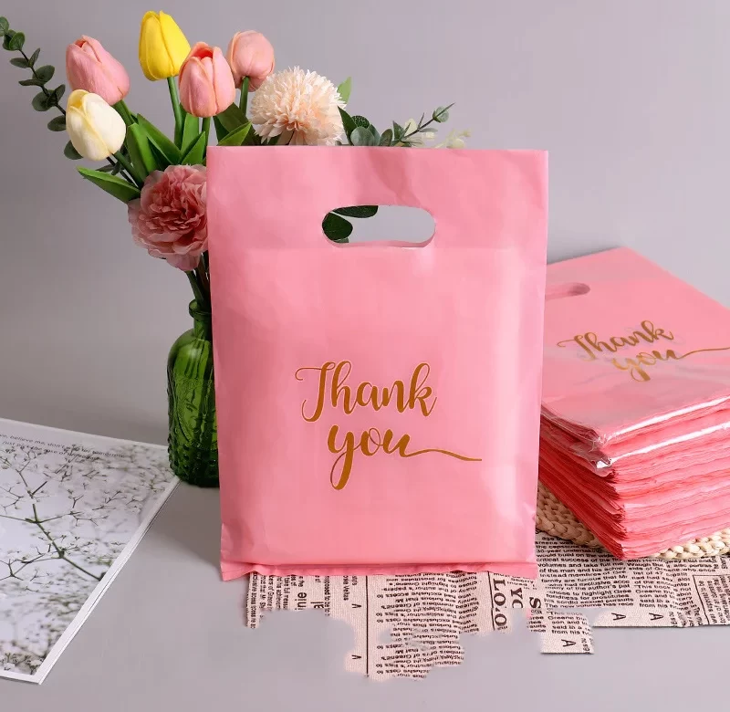 Elegantní plastová dárková taška s uchem | dárkové balení 100 ks