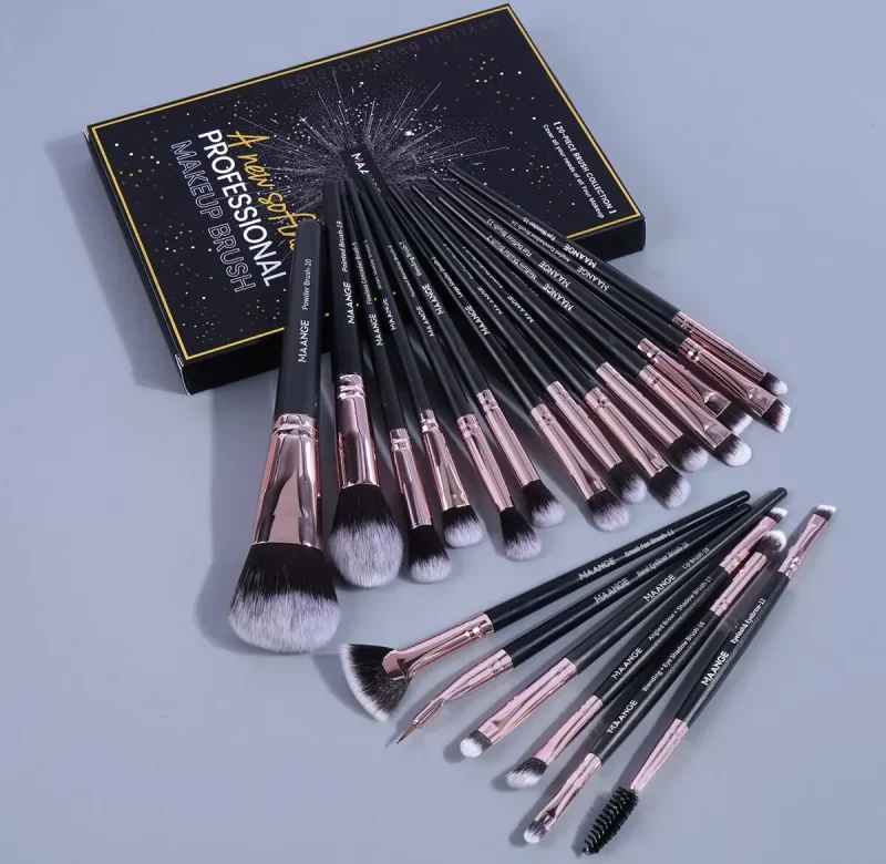 20dílná makeup sada s pouzdrem pro precizní líčení | kosmetické štětce, sada štětců