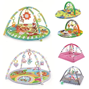 Edukační hrací deka s hrazdičkou pro miminka | hrací podložka, baby gym