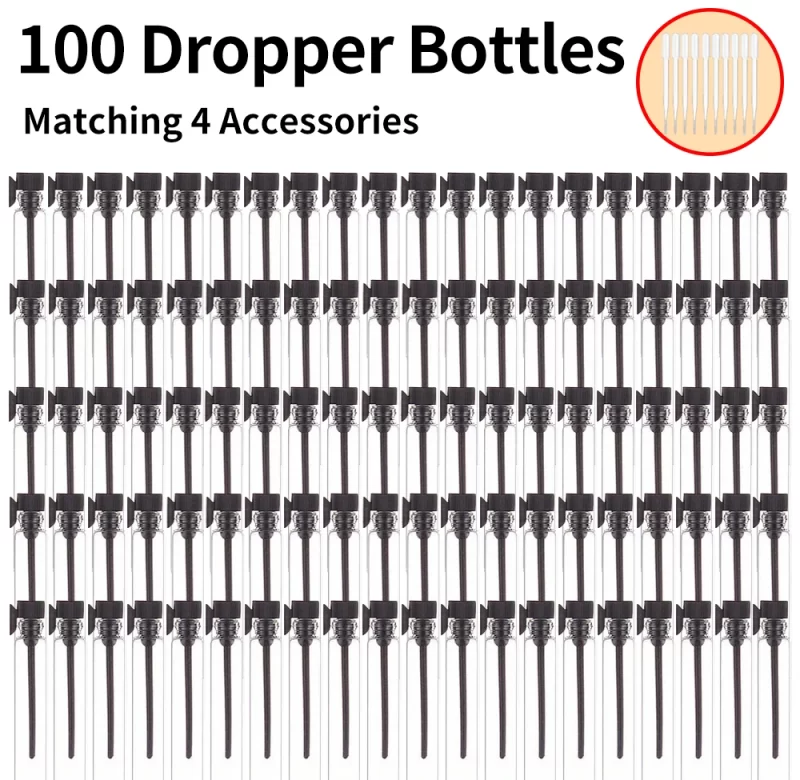 Skleněné mini lahvičky na vzorky parfémů s kapátkem | kosmetické obaly 100+10 ks