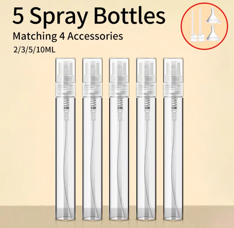 5 kusů mini cestovní lahvička na parfém s pumpičkou | rozprašovače 5+4 ks