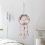 Lapač snů z krystalů a motivem stromu života | závěsná dekorace, okenní dekorace