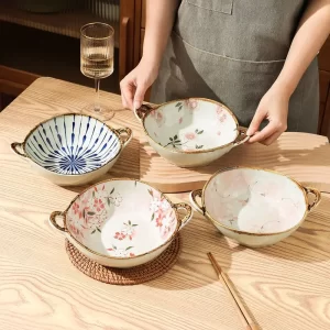 Keramická miska na polévku s uchem 700ml do mikrovlnky | jídelní miska, japonská miska
