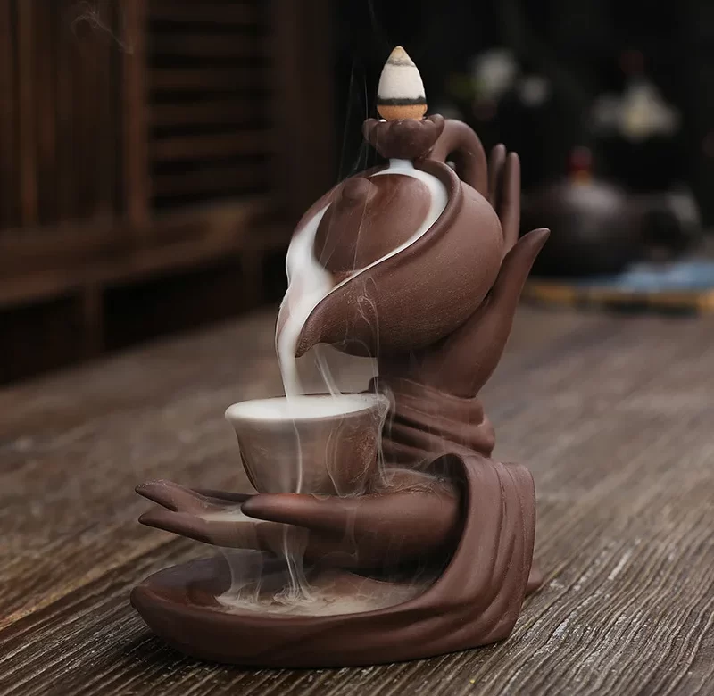 Buddha lotus aroma fontána se zpětným kouřem | aroma dekorace, kadidlovník