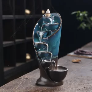 Ručně vyráběná kadidlová kouřová fontána do bytu | aroma dekorace, stojan na kadidlo