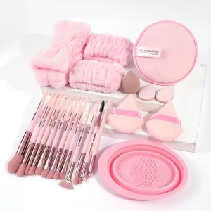 Sada makeup štětců a houbiček pro dokonalé líčení | kosmetické pomůcky 23 ks
