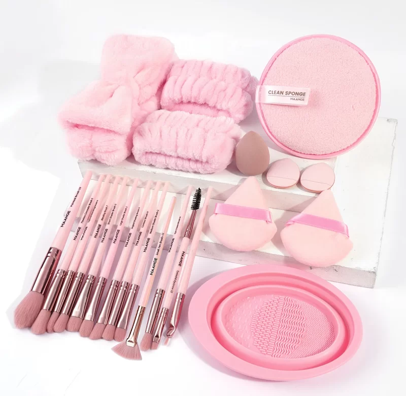 Sada makeup štětců a houbiček pro dokonalé líčení | kosmetické pomůcky 23 ks