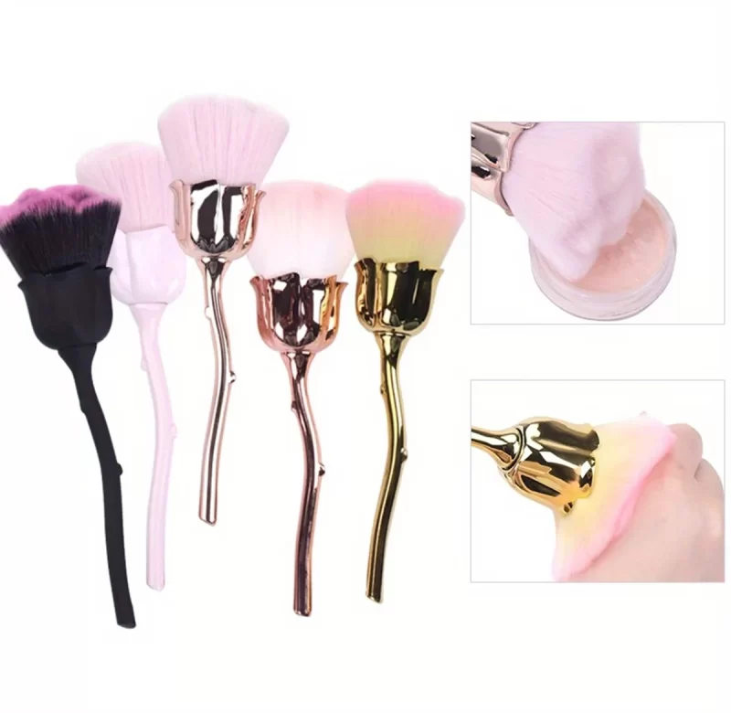 Štětec s motivem růže pro čištění nehtů a líčení | štětec na nehty, nehtové doplňky