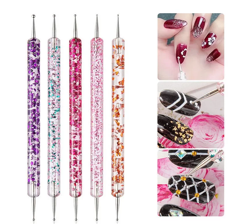 5 ks Tečkovací pera pro malování nehtů a zdobení | manikúrní pomůcky, nástroje pro nehty