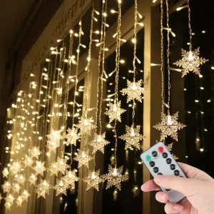 Vánoční závěsná světla na baterie a USB | vánoční dekorace, světelný závěs