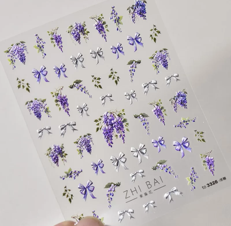 Stylové květinové samolepky na nehty kawaii styl | samolepky, dekorace