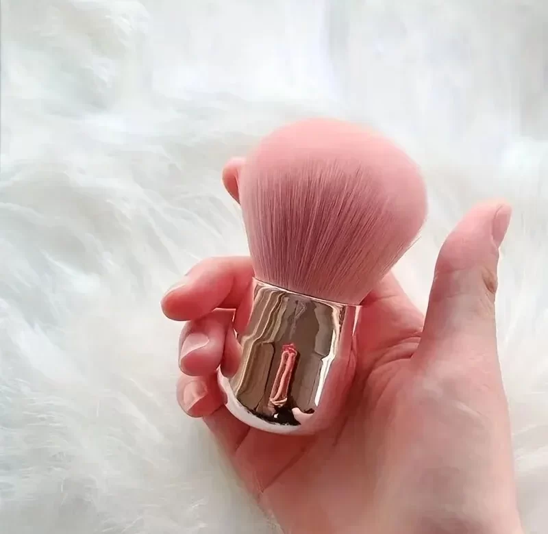 Velký růžový štětec na make up a kontury | kosmetický štětec, štětec na líčení