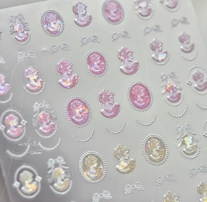 5D japonské samolepky kawaii s glitry | nálepky na nehty, zdobení nehtů