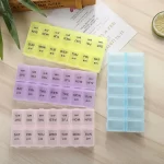 Týdenní dávkovač léků s víčkem pro přehledné užívání | dávkovač léků, krabička