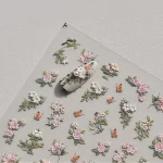 Elegantní květinové samolepky na nehty | dekorace, nálepky