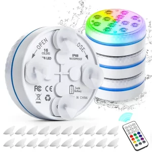 Aktualizované led světlo do vody s dálkovým ovládáním | podvodní světlo, rgb lampa