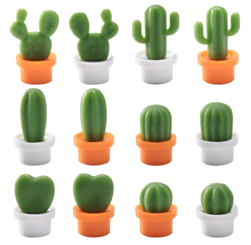 Mini kaktusové magnetky | dekorace 6 ks